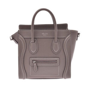 Celine Luggage Shopper Gray Calfskin Handbag